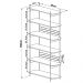 Estante Livreiro Multiuso 6 Prateleiras Industrial Indy A03 Nero Dourado - Lyam Decor