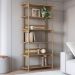 Estante Livreiro Multiuso 6 Prateleiras Pés Madeira Moss A03 Hanover Roble - Lyam Decor