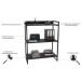 Estante Multiuso 3 Prateleiras Escritório Estilo Industrial Form C01 104x80 cm Preto Onix - Lyam Decor