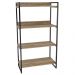Estante Multiuso 4 Prateleiras Escritório Estilo Industrial Form C01 146x80 cm Carvalho - Lyam Decor