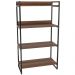 Estante Multiuso 4 Prateleiras Escritório Estilo Industrial Form C01 146x80 cm Nogal - Lyam Decor