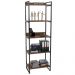 Estante Multiuso 5 Prateleiras Escritório Estilo Industrial Form C01 187x60 cm Nogal - Lyam Decor
