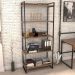 Estante Multiuso 5 Prateleiras Escritório Estilo Industrial Form C01 187x80 cm Nogal - Lyam Decor