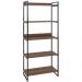 Estante Multiuso 5 Prateleiras Escritório Estilo Industrial Form C01 187x80 cm Nogal - Lyam Decor