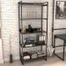 Estante Multiuso 5 Prateleiras Escritório Estilo Industrial Form C01 187x80 cm Preto Onix - Lyam Decor