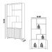 Estante Multiuso Com 02 Portas Ripadas 07 Nichos Novara 192x94cm D03 Freijó Preto Fosco - Lyam Decor