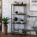 Estante Multiuso Escritório Industrial 04 Prateleiras Areta 145x60cm C01 Carvalho Dark - Lyam Decor