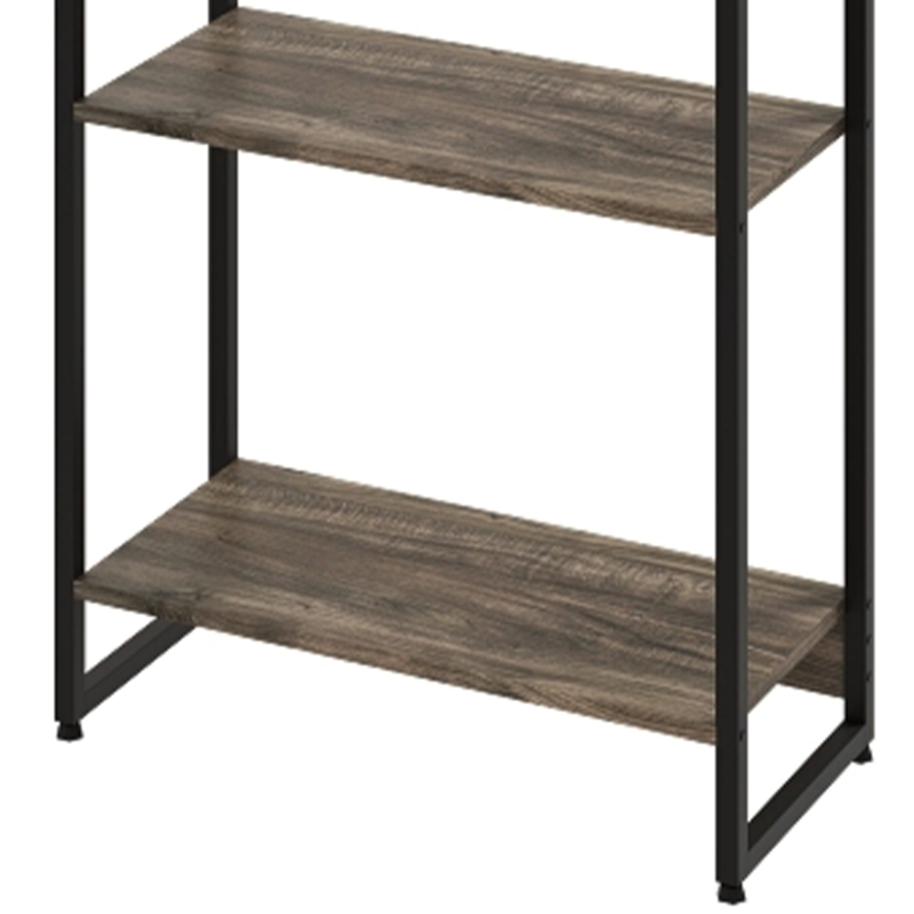 Estante Multiuso Escritório Industrial 04 Prateleiras Areta 145x60cm C01 Carvalho Dark - Lyam Decor