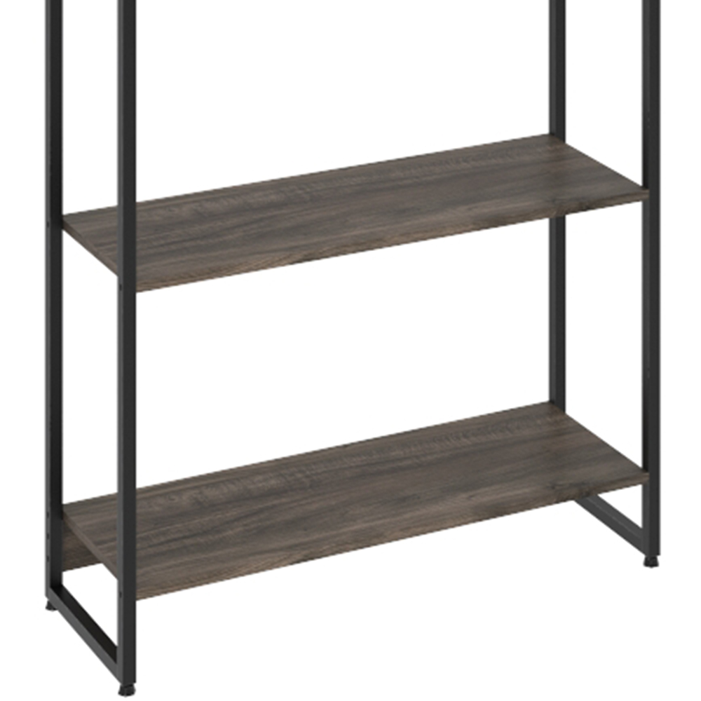 Estante Multiuso Escritório Industrial 04 Prateleiras Areta 145x80cm C01 Carvalho Dark - Lyam Decor