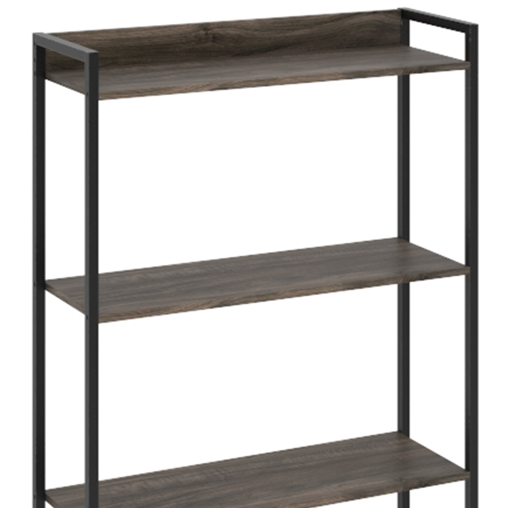 Estante Multiuso Escritório Industrial 04 Prateleiras Areta 145x80cm C01 Carvalho Dark - Lyam Decor
