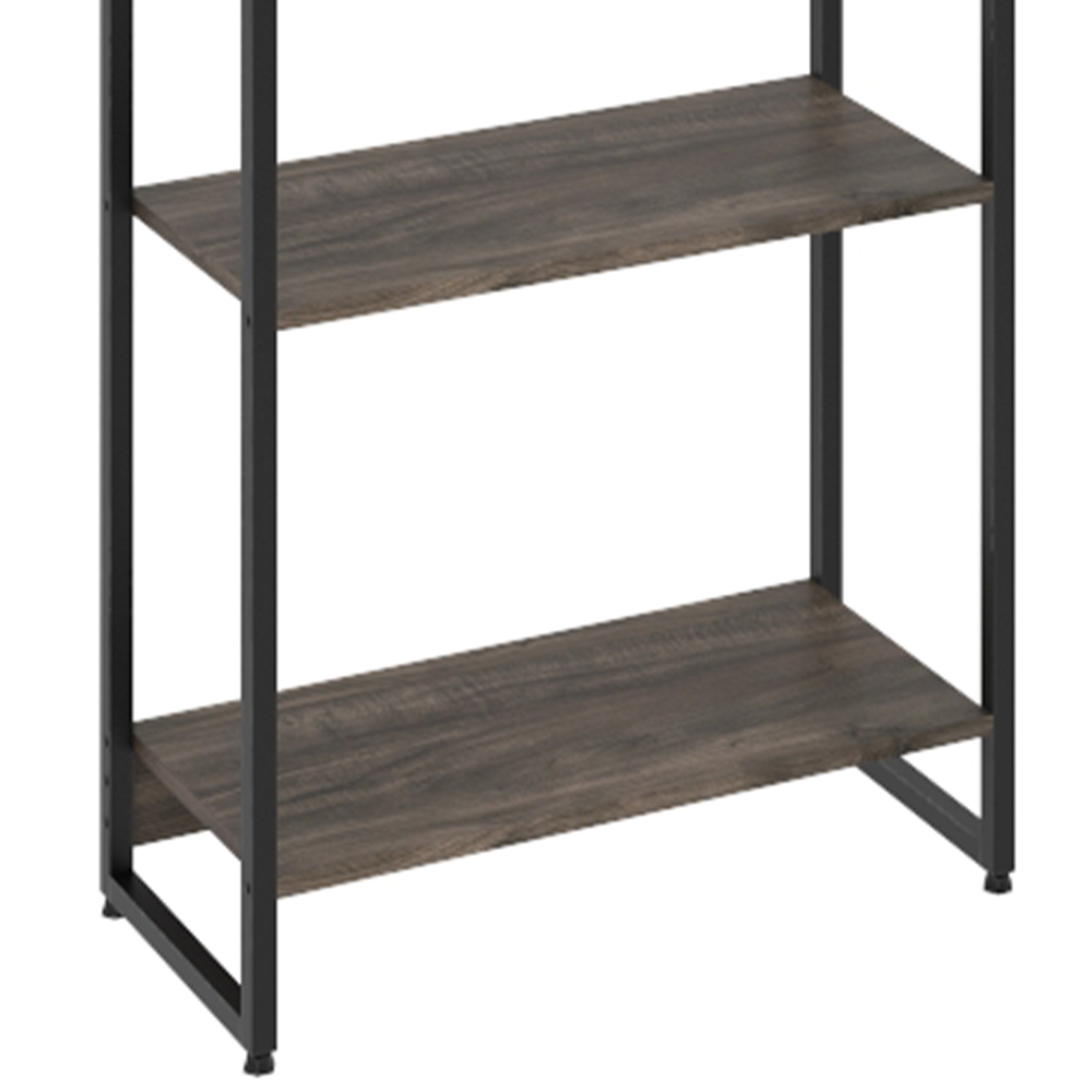 Estante Multiuso Escritório Industrial 05 Prateleiras Areta 186x60cm C01 Carvalho Dark - Lyam Decor