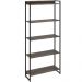 Estante Multiuso Escritório Industrial 05 Prateleiras Areta 186x80cm C01 Carvalho Dark - Lyam Decor
