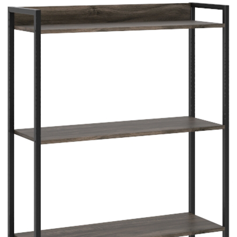 Estante Multiuso Escritório Industrial 05 Prateleiras Areta 186x80cm C01 Carvalho Dark - Lyam Decor