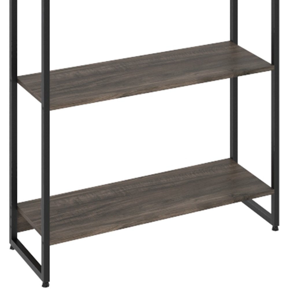 Estante Multiuso Escritório Industrial 05 Prateleiras Areta 186x80cm C01 Carvalho Dark - Lyam Decor
