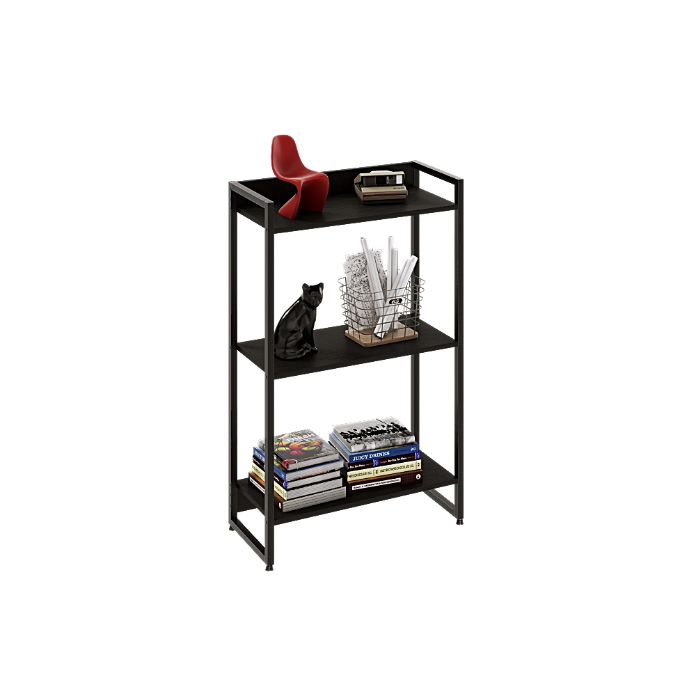 Estante Multiuso Para Escritório Industrial 03 Prateleiras Areta 104x60cm C01 Onix - Lyam Decor
