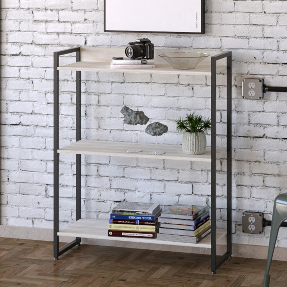 Estante Multiuso Para Escritório Industrial 03 Prateleiras Areta 104x80cm C01 Snow - Lyam Decor