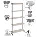 Estante Multiuso Para Escritório Industrial 05 Prateleiras Areta 186x80cm C01 Snow - Lyam Decor