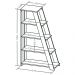 Estante Multiuso com 05 Prateleiras Star A02 134x82 Freijó Branco - Lyam Decor