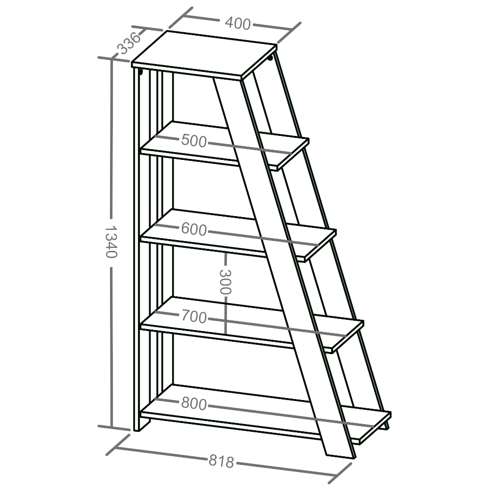 Estante Multiuso com 05 Prateleiras Star A02 134x82 Freijó Branco - Lyam Decor