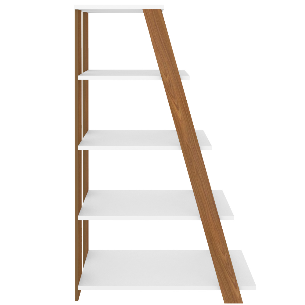 Estante Multiuso com 05 Prateleiras Star A02 134x82 Freijó Branco - Lyam Decor