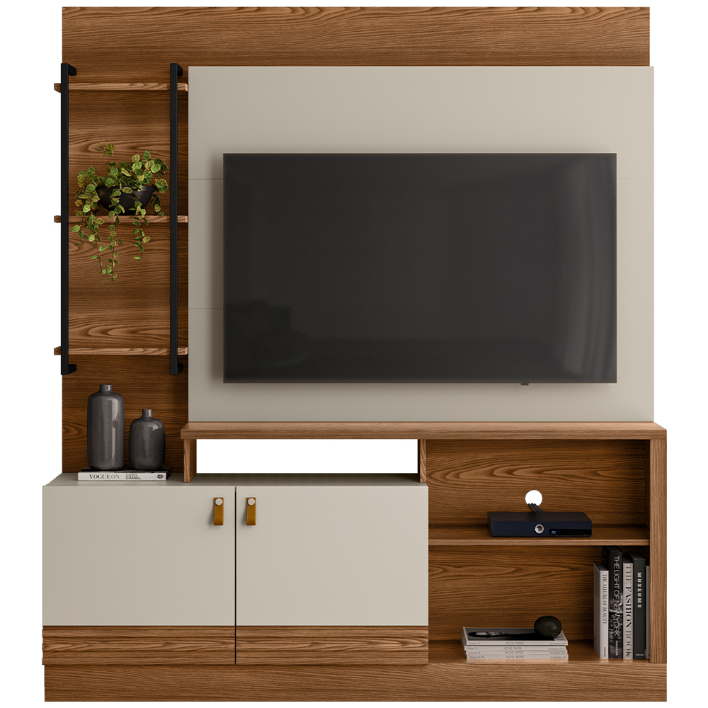 Estante Painel Para TV 50 Pol 160cm River L05 Freijó Off White - Lyam Decor