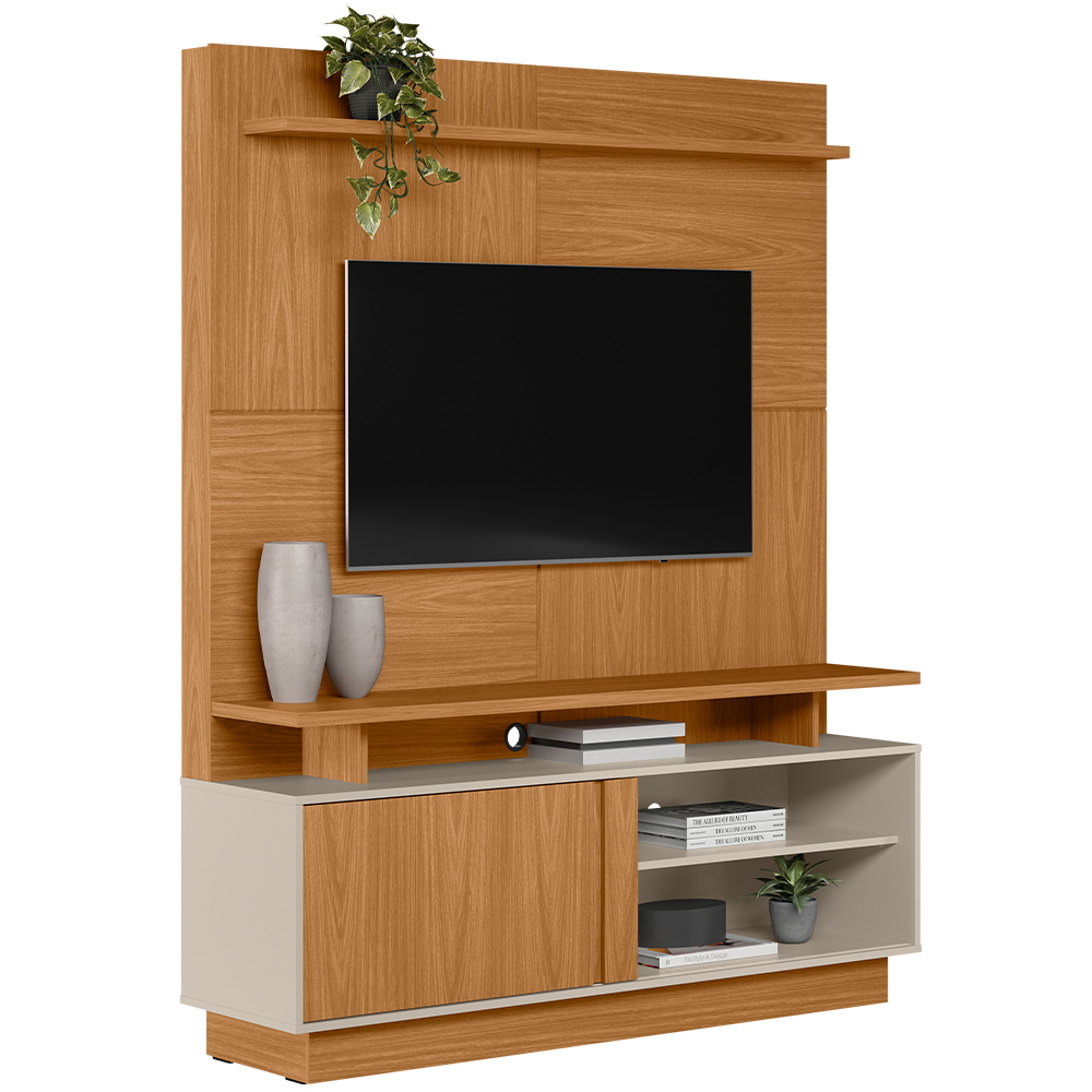 Estante Painel Para TV 60 Pol 150cm Boaz L05 Nature Off White - Lyam Decor