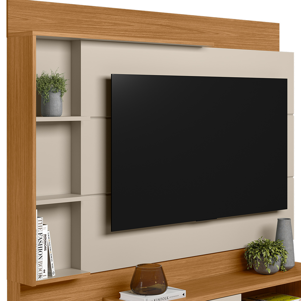 Estante Painel Para TV 60 Pol 180cm Paradise L05 Nature Off White - Lyam Decor