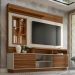 Estante Painel Para TV 60 Pol Com LED 200cm Bacchi L05 Jatobá Off White - Lyam Decor