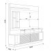 Estante Painel Para TV 60 Pol Com LED 200cm Bacchi L05 Jatobá Off White - Lyam Decor
