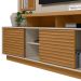Estante Painel Para TV 60 Pol Com LED 200cm Bacchi L05 Nature Off White - Lyam Decor