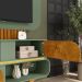 Estante Painel Ripado Para TV 55 Pol Orgânico Floripa B02 Naturalle Pistache - Lyam Decor