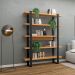 Estante Para Escritório 5 Prateleiras Prime Industrial 175x135cm D03 Freijó Preto Fosco - Lyam Decor
