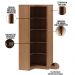 Estante de Canto Para Escritório E Home Office 4 Prateleiras Brandon 171x68 T01 Amêndoa - Lyam Decor
