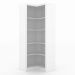Estante de Canto Para Escritório E Home Office 4 Prateleiras Brandon 171x68 T01 Branco - Lyam Decor