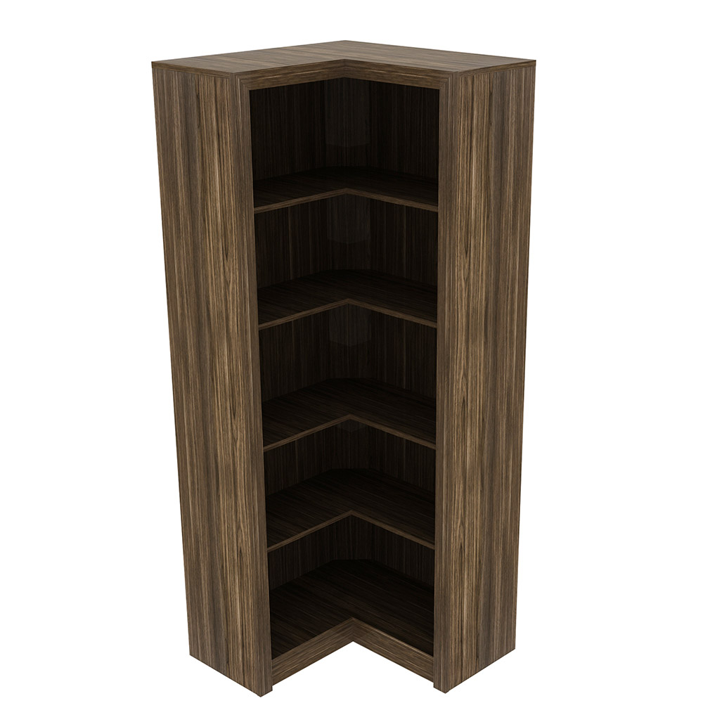 Estante de Canto Para Escritório E Home Office 4 Prateleiras Brandon 171x68cm T01 Nogal - Lyam Decor