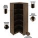 Estante de Canto Para Escritório Home Office 4 Prateleiras Brandon 171x68cm T01 Rústico - Lyam Decor