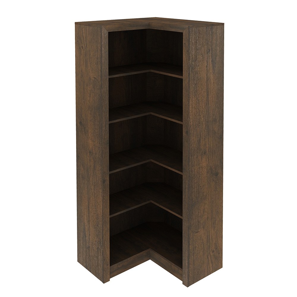 Estante de Canto Para Escritório Home Office 4 Prateleiras Brandon 171x68cm T01 Rústico - Lyam Decor