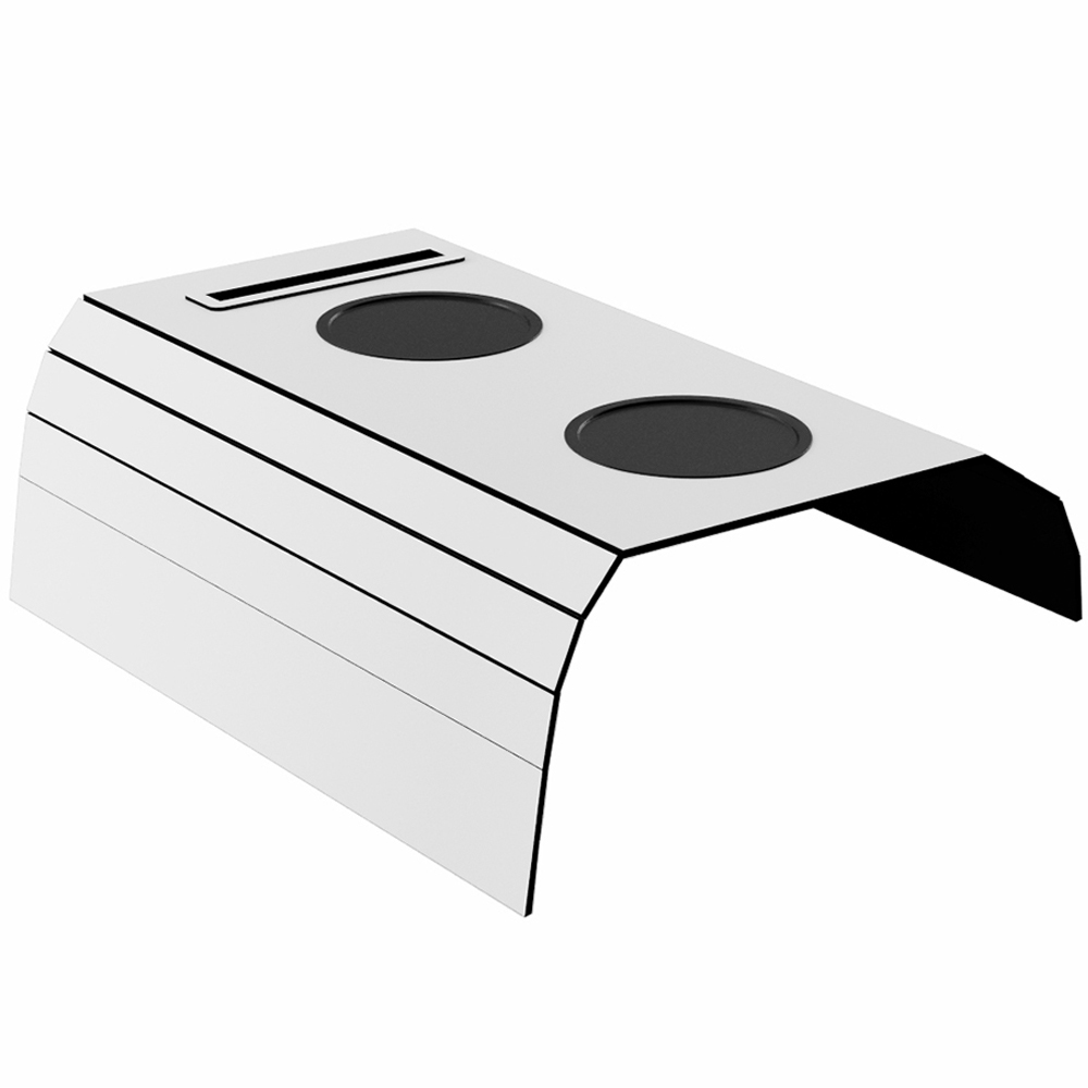 Esteira Para Sofá Braço Porta Copo Suporte Celular Bandeja I02 Flexível Branco - Lyam Decor