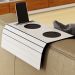 Esteira Para Sofá Braço Porta Copo Suporte Celular Bandeja I02 Flexível Branco - Lyam Decor