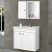 Gabinete Para Banheiro com Cuba e Espelho Munique B02 Branco - Lyam Decor
