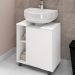 Gabinete de Coluna Para Banheiro 01 Porta com Rodízios Pequin B02 Branco - Lyam Decor