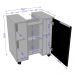 Gabinete de Coluna Para Banheiro 01 Porta com Rodízios Pequin B02 Branco - Lyam Decor