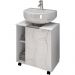 Gabinete de Coluna Para Banheiro 01 Porta com Rodízios Pequin B02 Branco Carrara - Lyam Decor