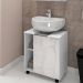 Gabinete de Coluna Para Banheiro 01 Porta com Rodízios Pequin B02 Branco Carrara - Lyam Decor
