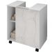 Gabinete de Coluna Para Banheiro 01 Porta com Rodízios Pequin B02 Branco Carrara - Lyam Decor