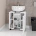 Gabinete de Coluna Para Banheiro 01 Porta com Rodízios Pequin B02 Branco Carrara - Lyam Decor