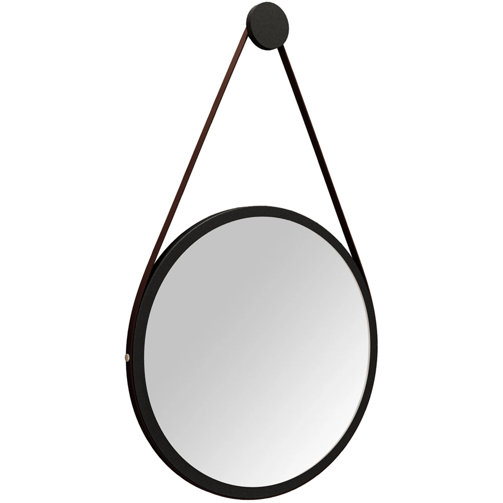 Gabinete de Coluna Para Banheiro Pequin Branco B02 com Espelho Adnet 54 cm Preto - Lyam Decor