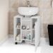 Gabinete de Coluna Para Banheiro Pequin Branco B02 com Espelho Adnet 54 cm Preto - Lyam Decor