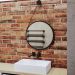 Gabinete de Coluna Para Banheiro Pequin Branco B02 com Espelho Adnet 54 cm Preto - Lyam Decor