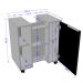 Gabinete de Coluna Para Banheiro Pequin Branco B02 com Espelho Adnet 54 cm Preto - Lyam Decor